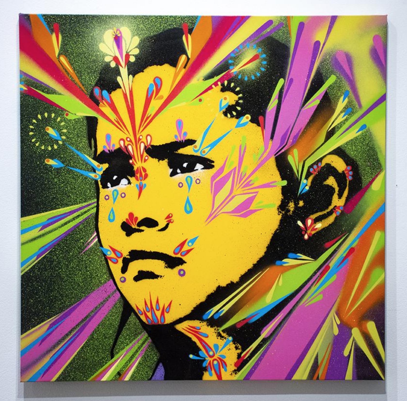 "Mesitas Girl,” 2019. Spraypaint on canvas. 30 x 30 in., 76 x 76 cm.